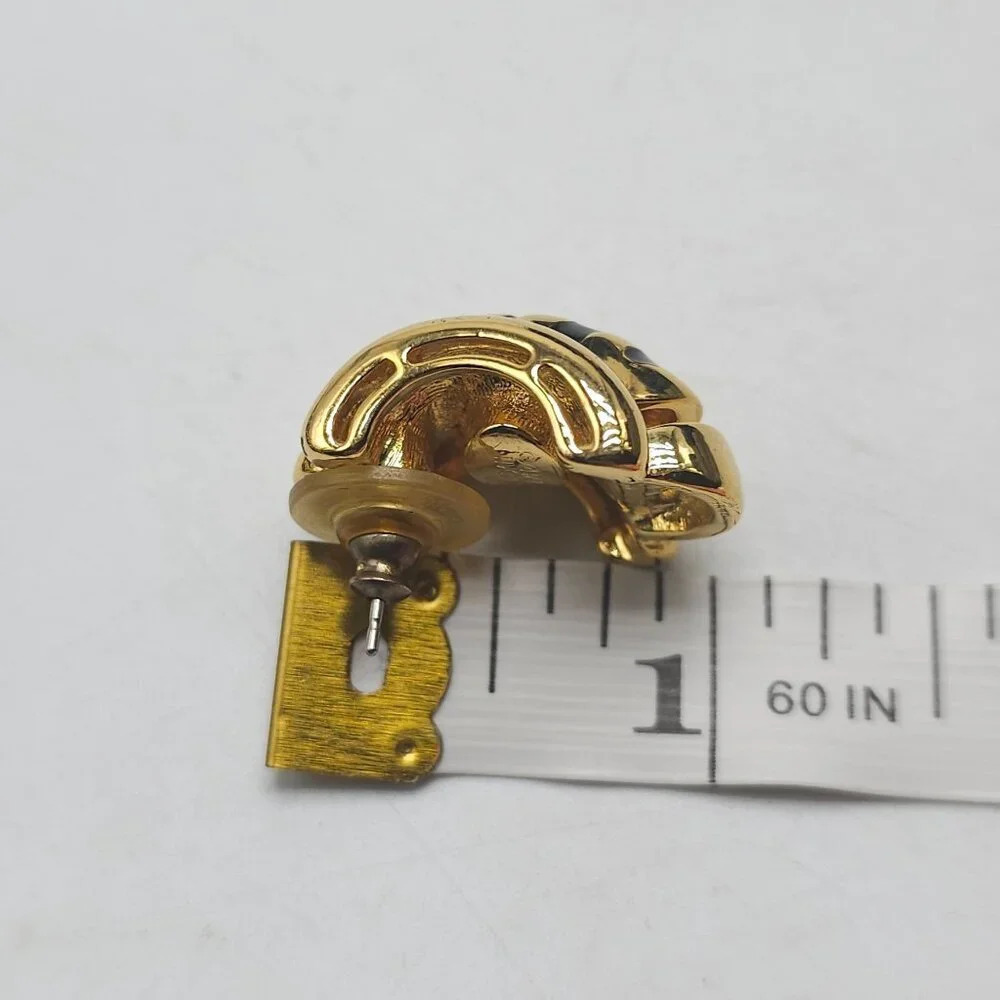 Vintage Joan Rivers Gold Tone Black Enamel Animal… - image 4